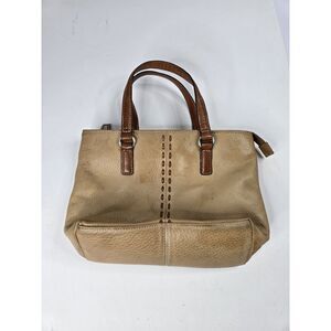Fossil Emma Brown Tan Camel Leather Tote Shoulder Purse Bohemian‎ Vintage